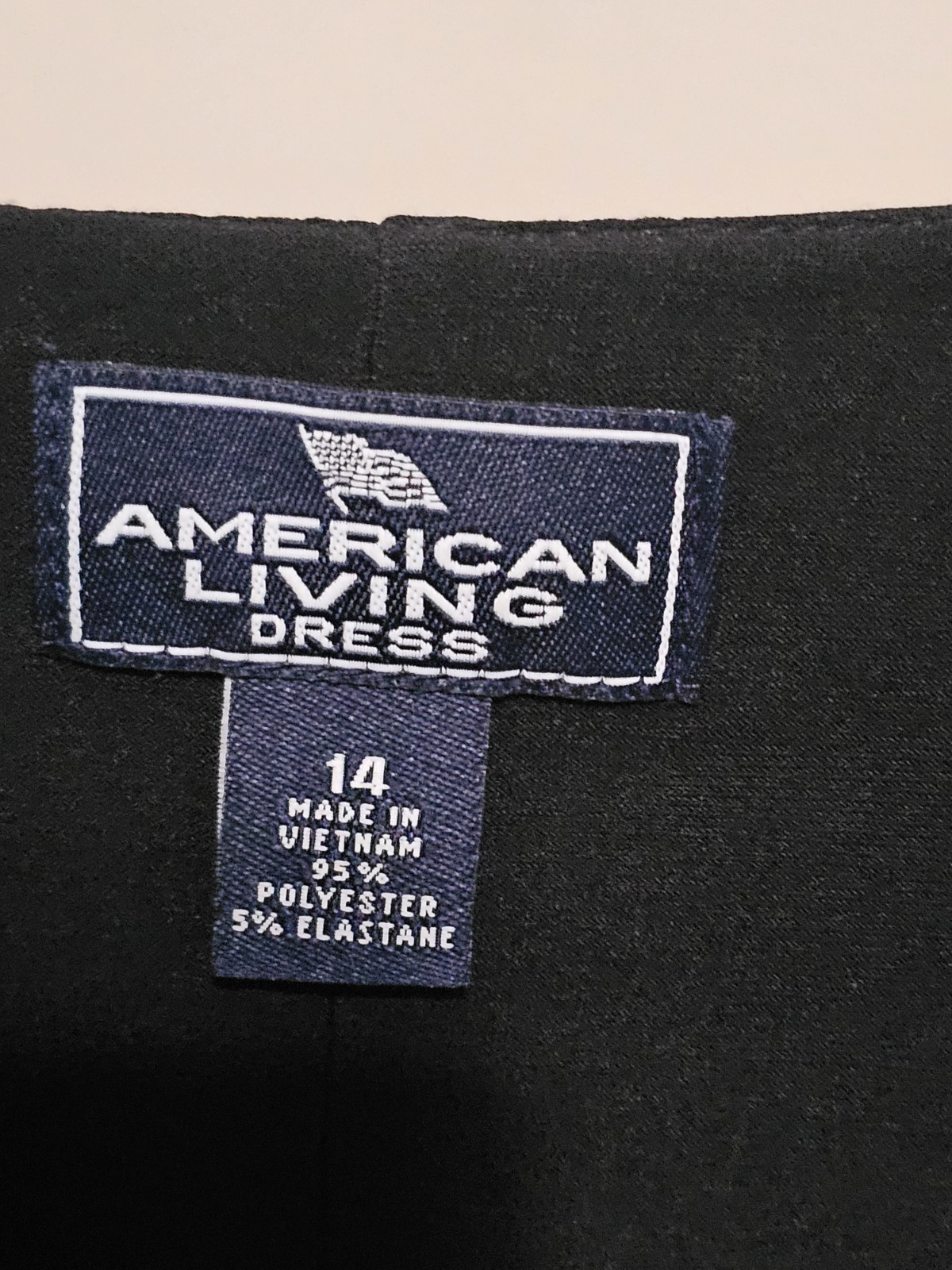 American Living Black Cascade Ruffle Dress Size 14 Timeless Classic All-Season