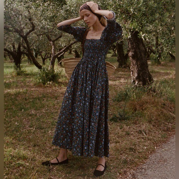 Size Large NWT Doen Bijou Dress in Noir Prairie De Montagne