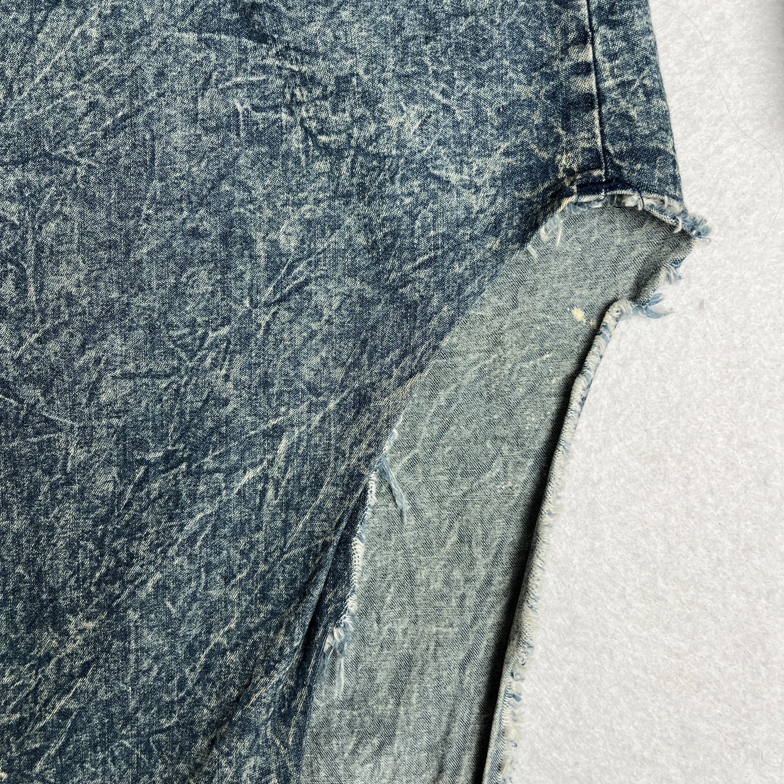 THRILL Distressed Denim Shirt Dress Women’s M Acid Wash Rhinestone Y2K Grunge