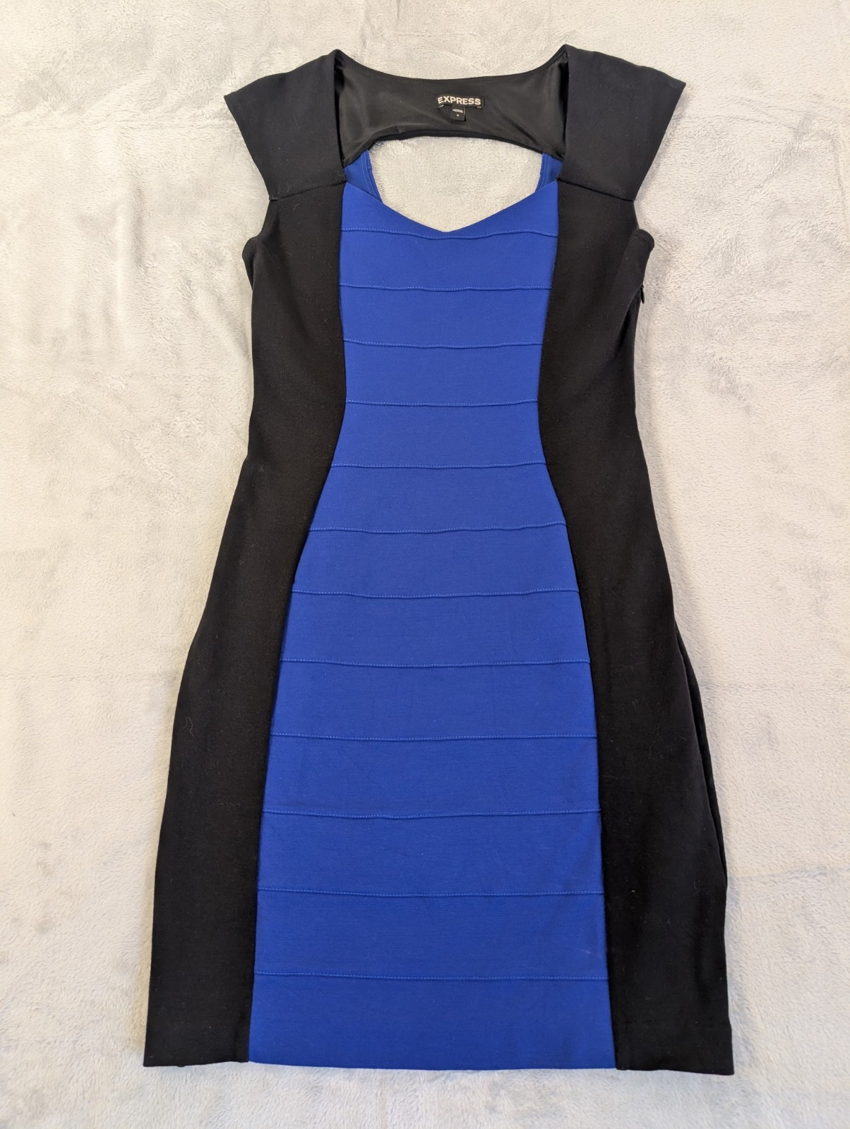 Women’s size 6 black and cobalt sleeveless dress cocktail party minimalist chic