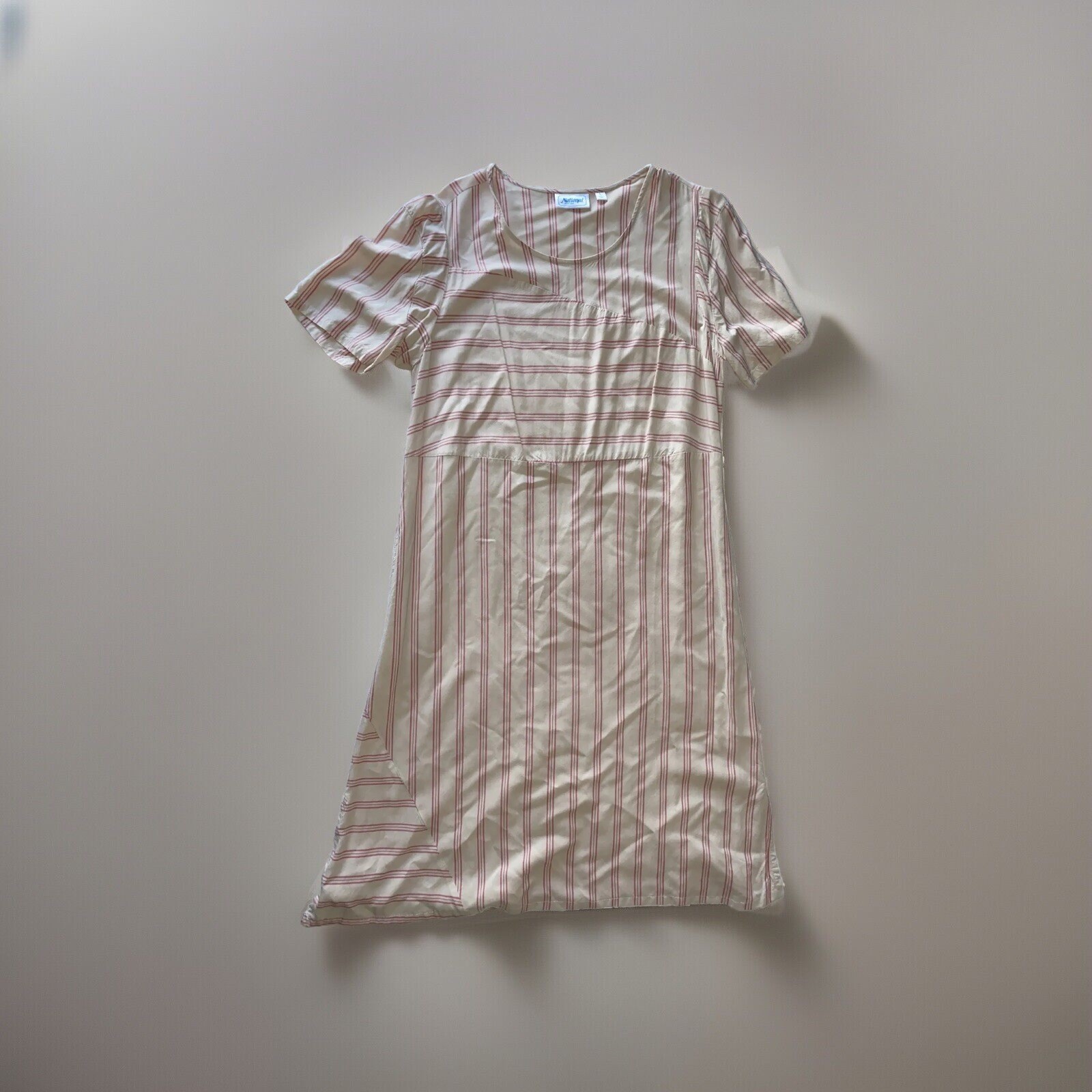 Vintage National since 1952 pullover lounge dress asymmetrical pattern L rayon