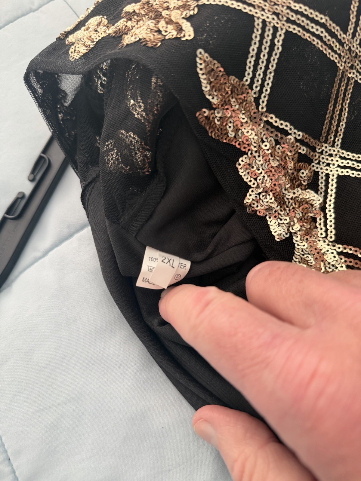 Sparkly Sequins 1920s Black And Gold Dress, Size XXL, Never Worn
