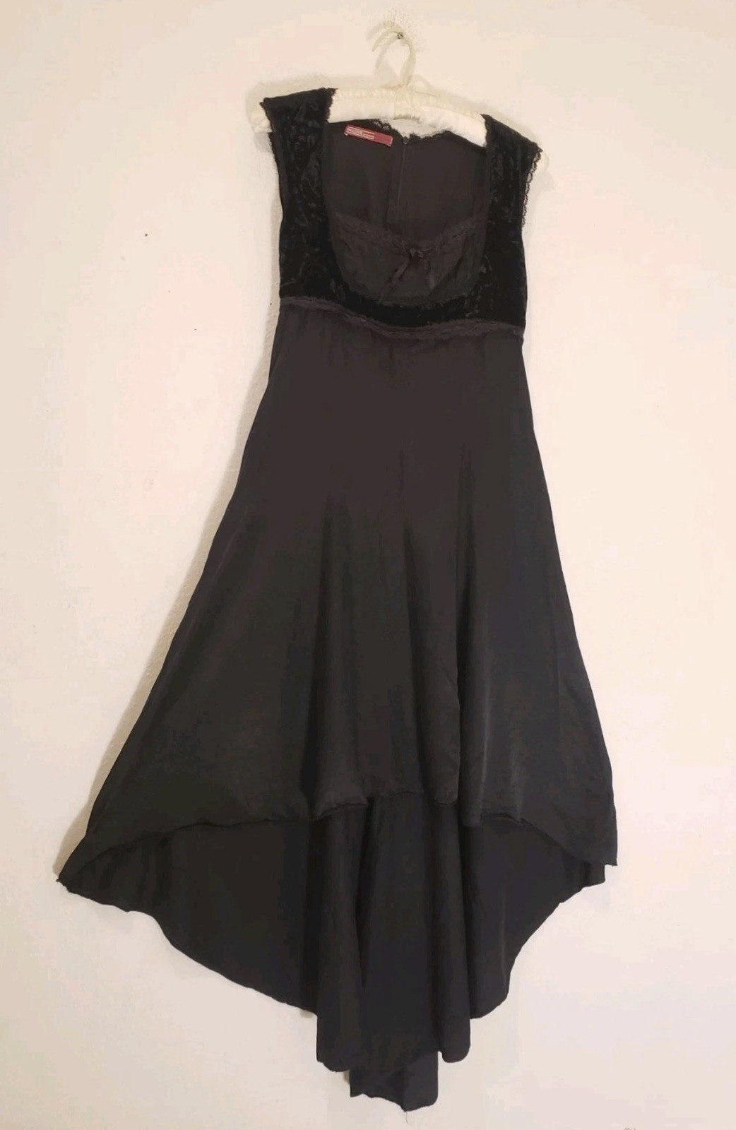 90s Y2K In Love by Carling Black Silk Velvet Dress