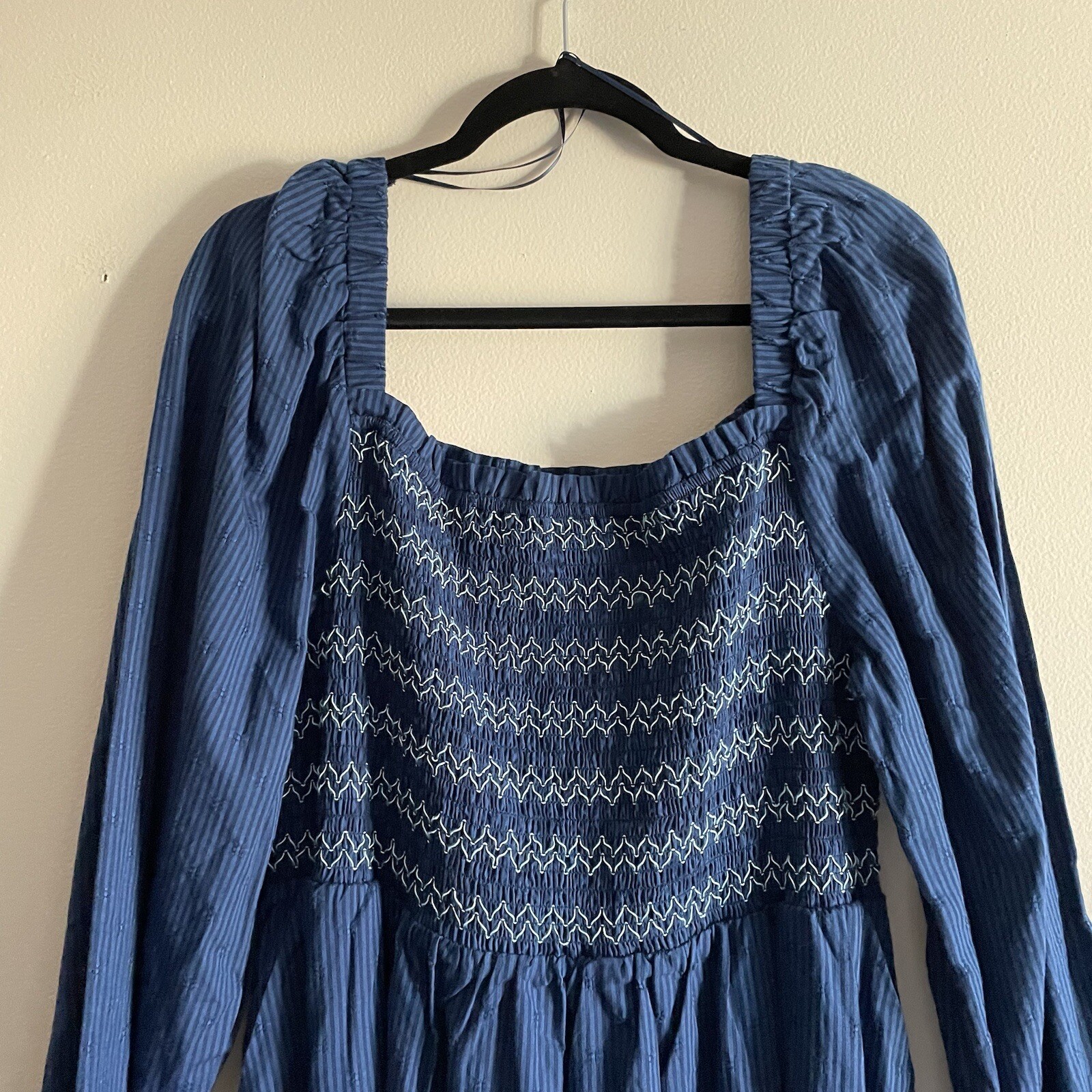 Draper James RSVP XXL Pockets Puff Sleeve Smocked Bodice Fit & Flare Dress NWT