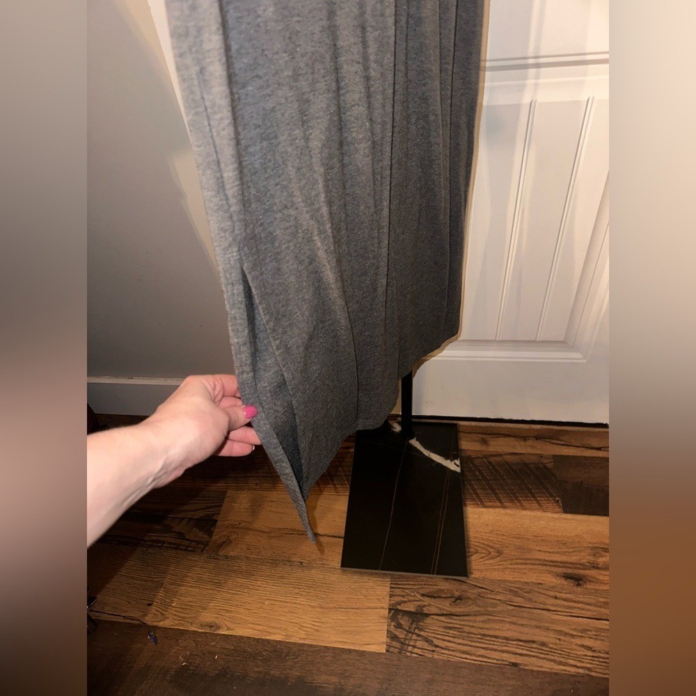 Theory Size Small Pima Cotton Modal Spandex Blend Gray Sleeveless MIDI Dress
