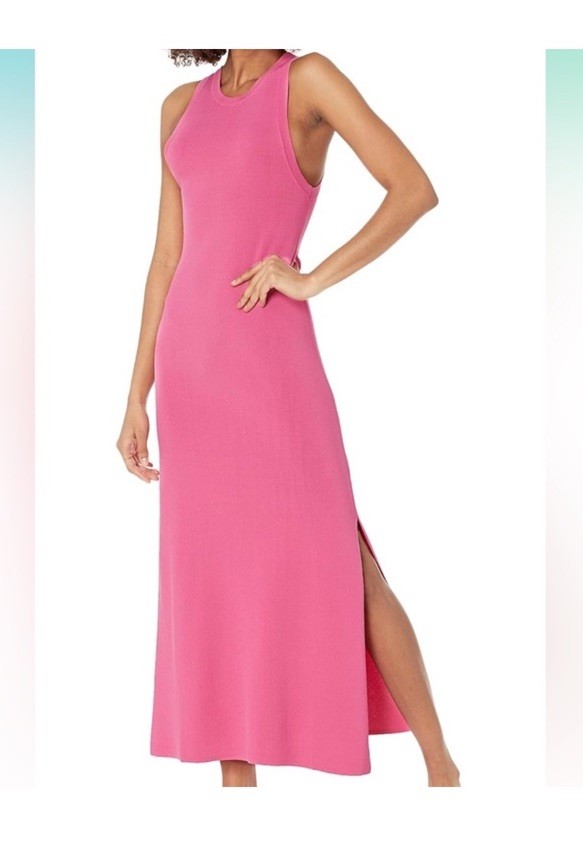 The Drop Women’s Gabriela High Neck Cut-in A-line Side-Slit Maxi Sweater Dress L