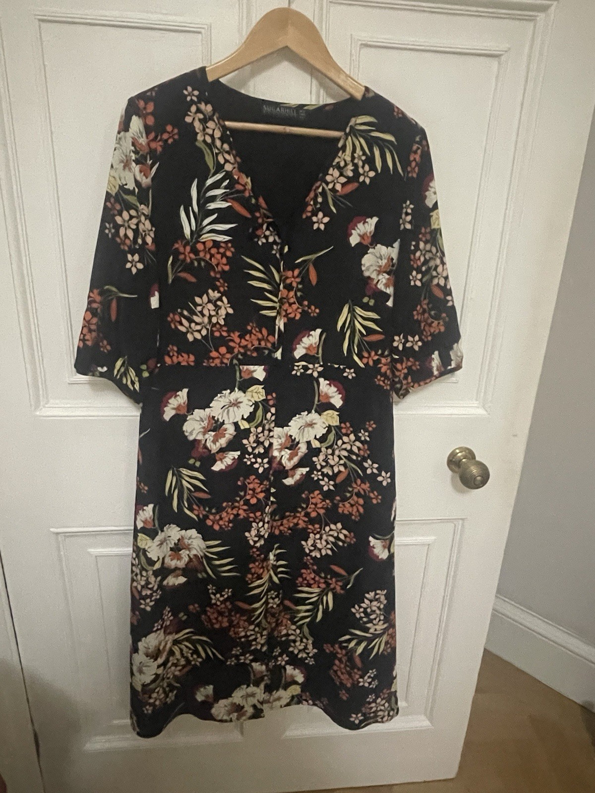 Sugarhill Flattering Fit&Flare Lined side zip Dress Woman 14 Excellent Condition