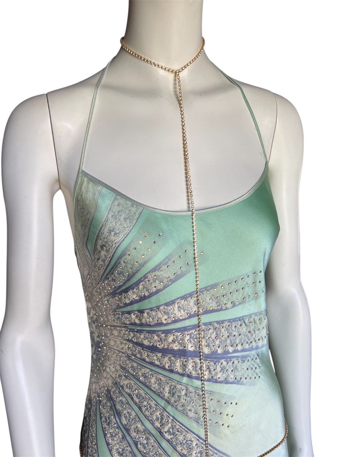Roberto Cavalli SS 2000 Embellished Dress And Body Chain Runway Set