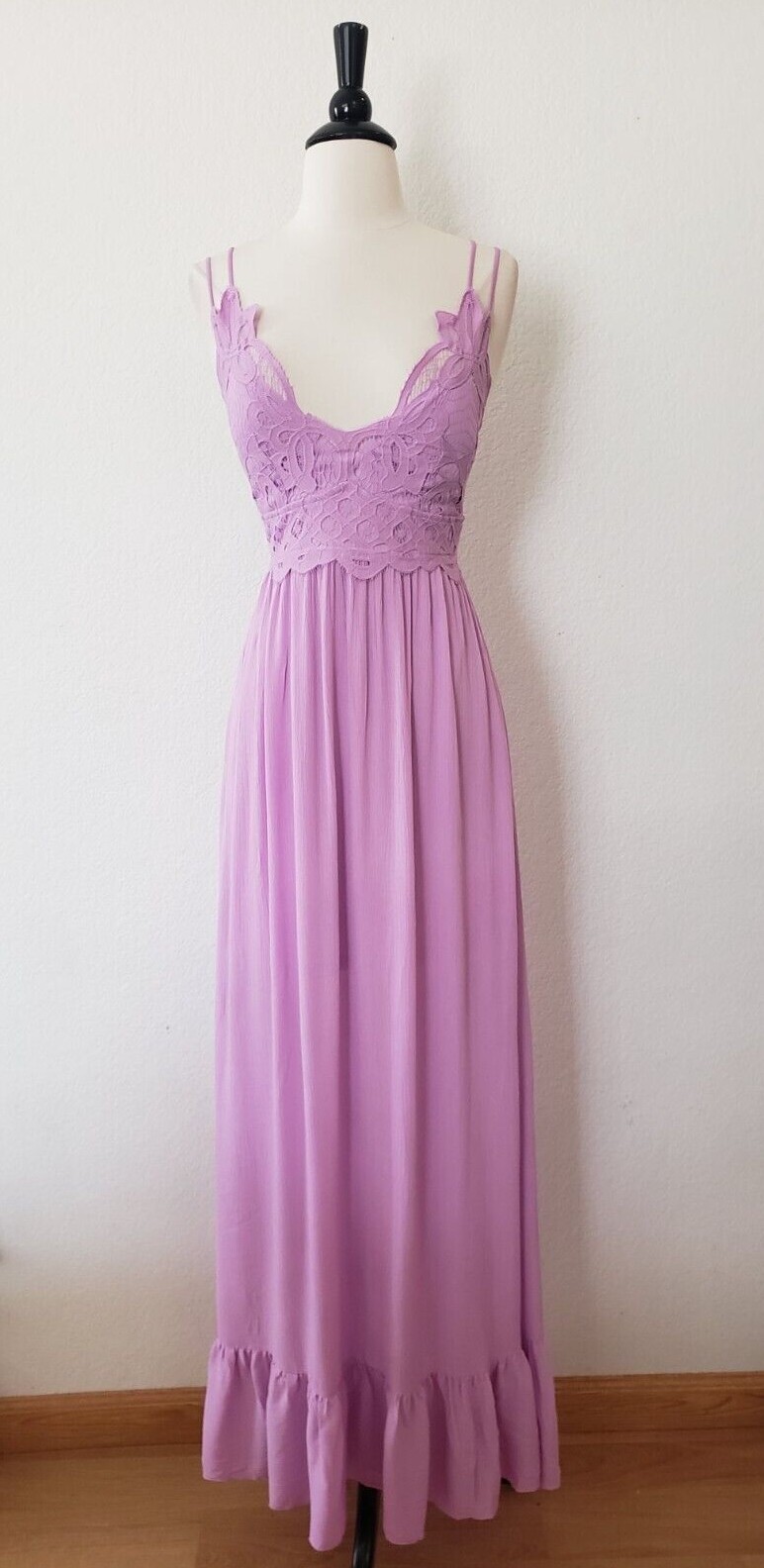 New Maxi Dress Size Small XS Purple Adella Slip Smocked Bridal Wedding