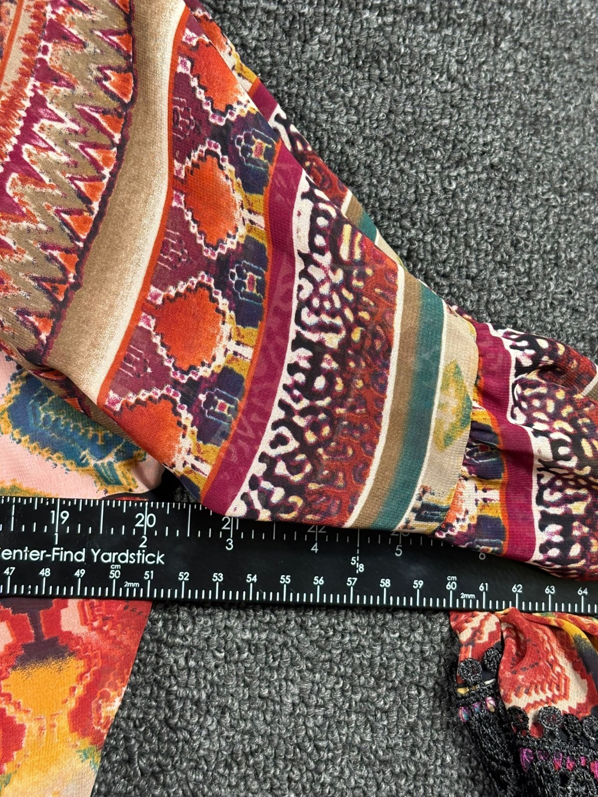 Voll Shift Dress Split Handkerchief Sleeve Womens Size XL Multicolor Boho