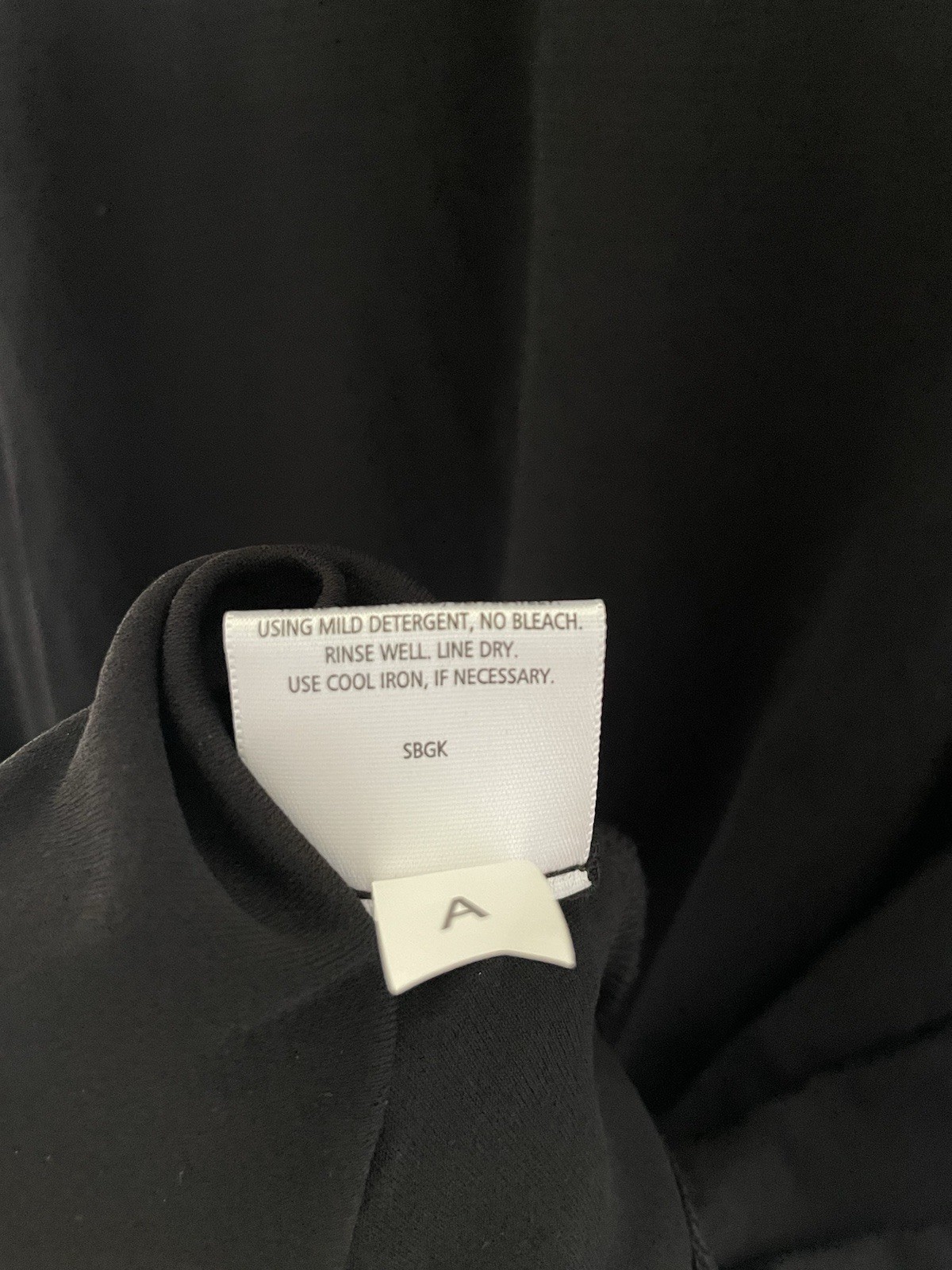 Eileen Fisher Black 100% Silk A-Line Dress Scoop Neck 3/4 Sleeve M