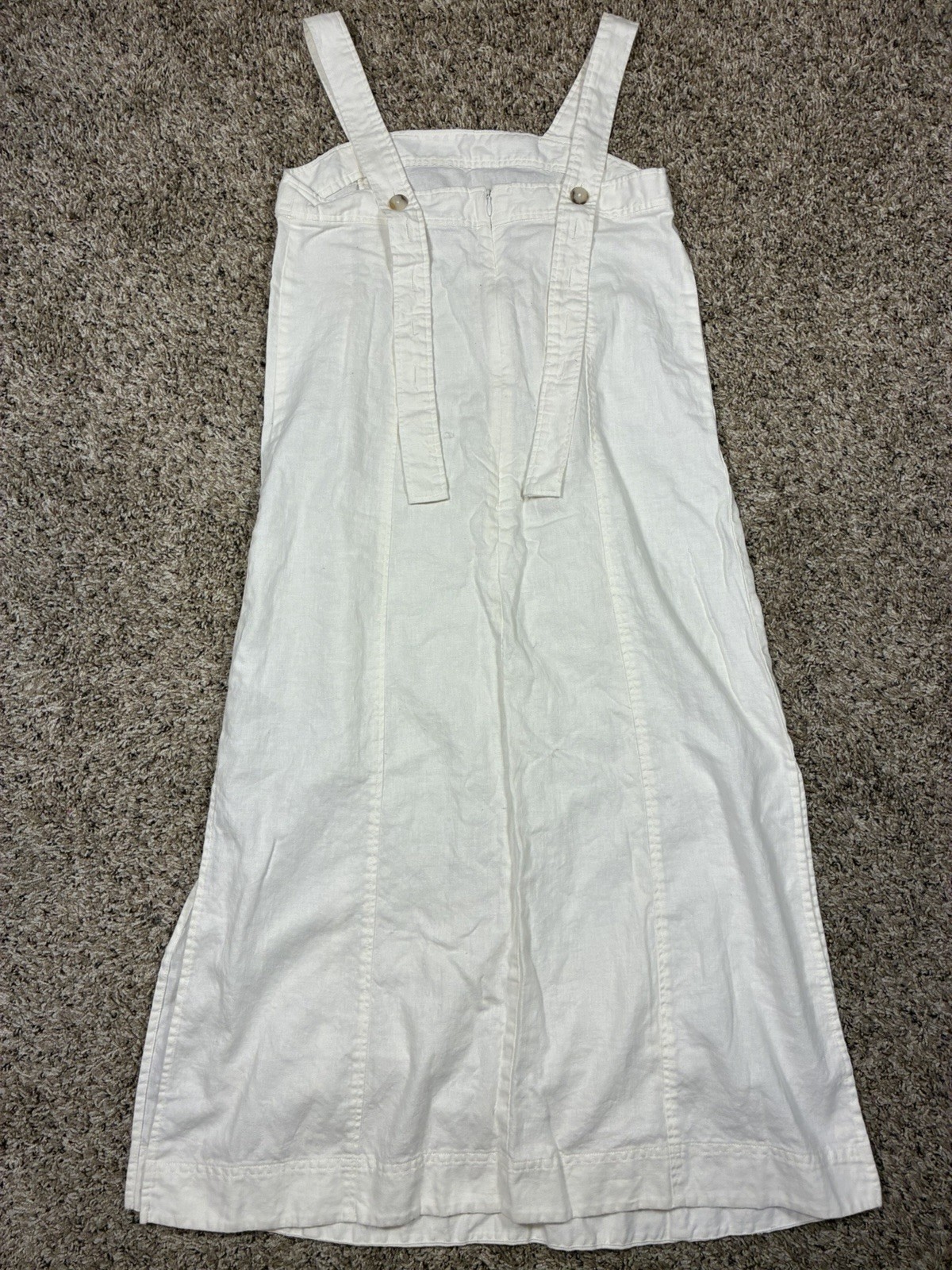 Madewell Linen-Cotton Princess-Seamed Midi Dress Women’s Sz S White