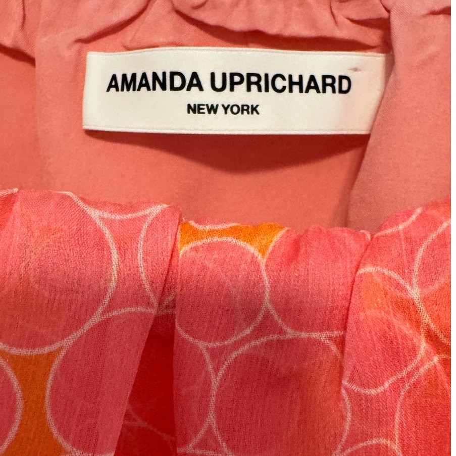 Amanda Uprichard Clarabelle Bubble Mini Dress Pink Off Shoulder Large