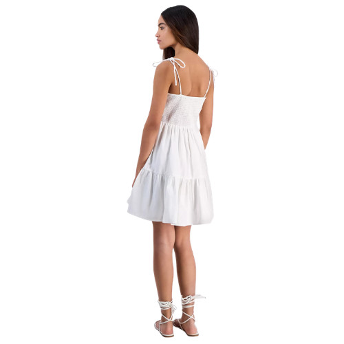 14th Place White Cotton Mini Sundress Juniors Size XL Fit Flare Ribbed NWT