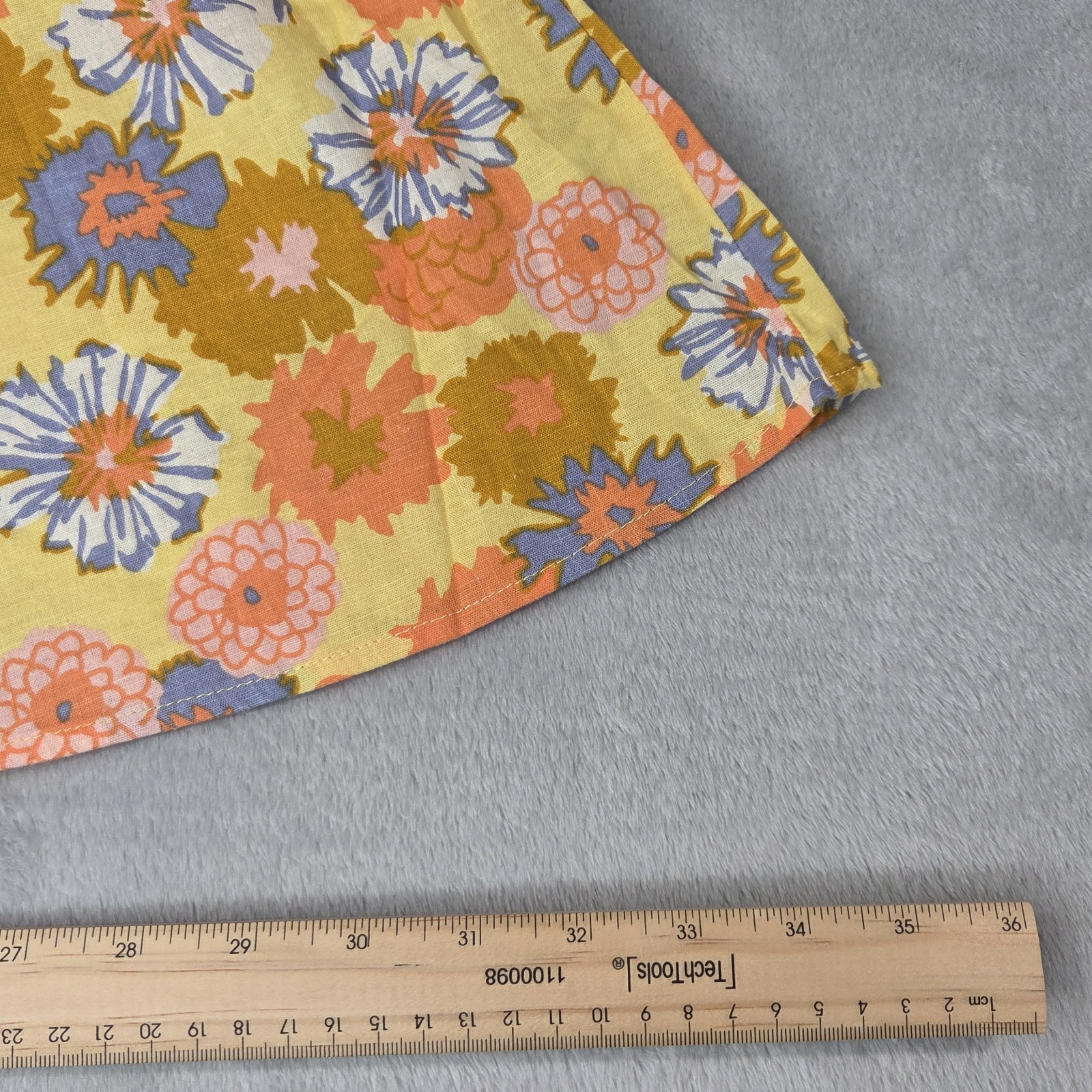 Marine Layer Button Front Yellow Vintage L Floral Short Sleeve Camila Dress NWT