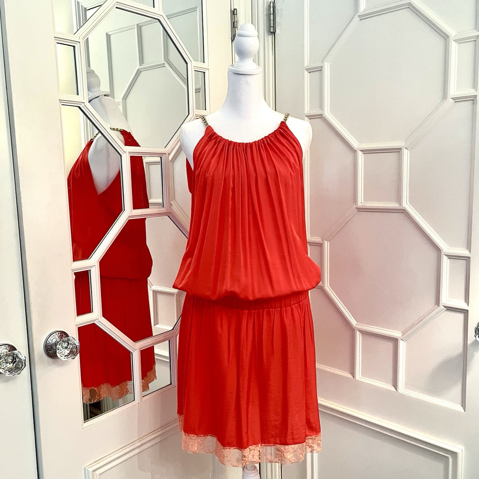 PIANURA STUDIO Silky Mini dress As 10 (US) – Coral