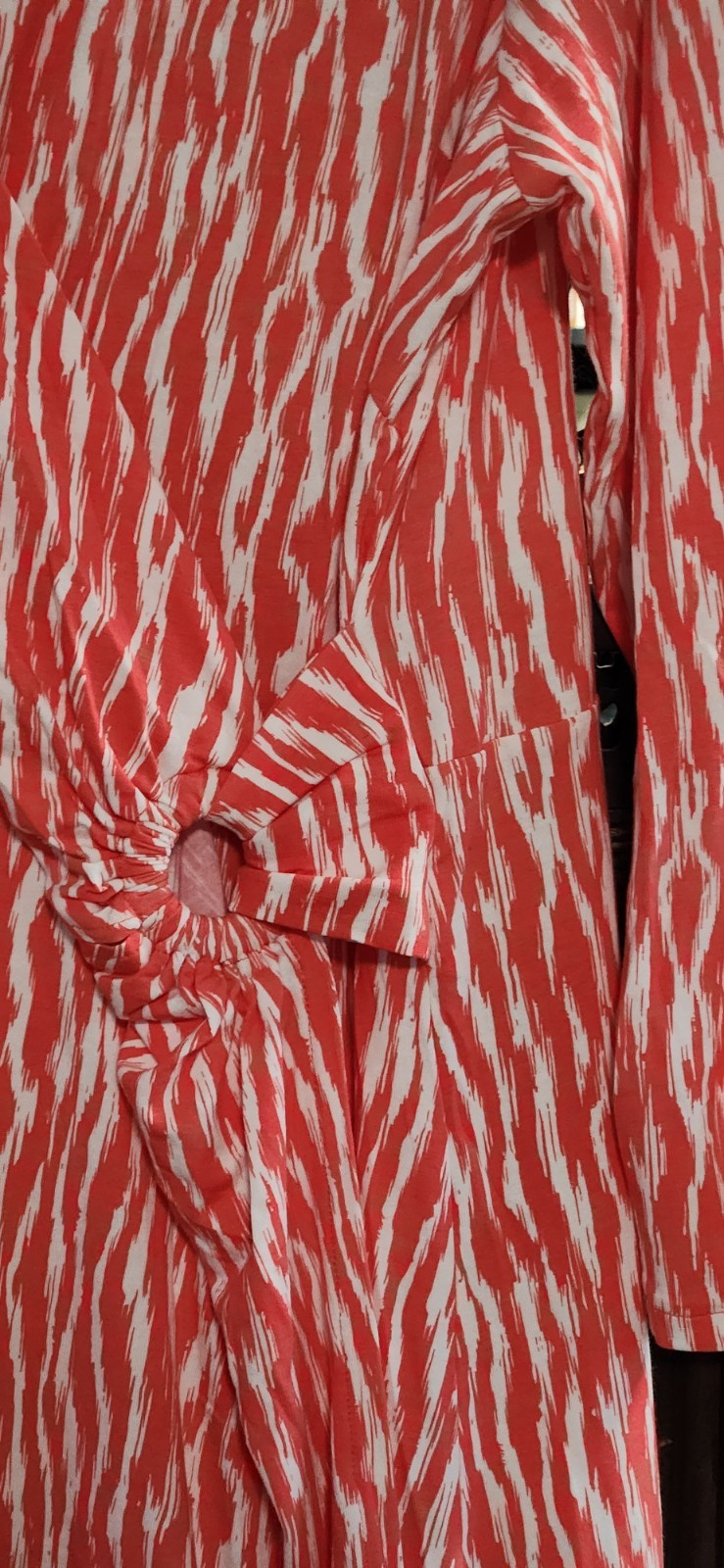 Pendleton Breezeway Faux Wrap XL Extra Large Dress Salmonberry Ivory Zebra Coral