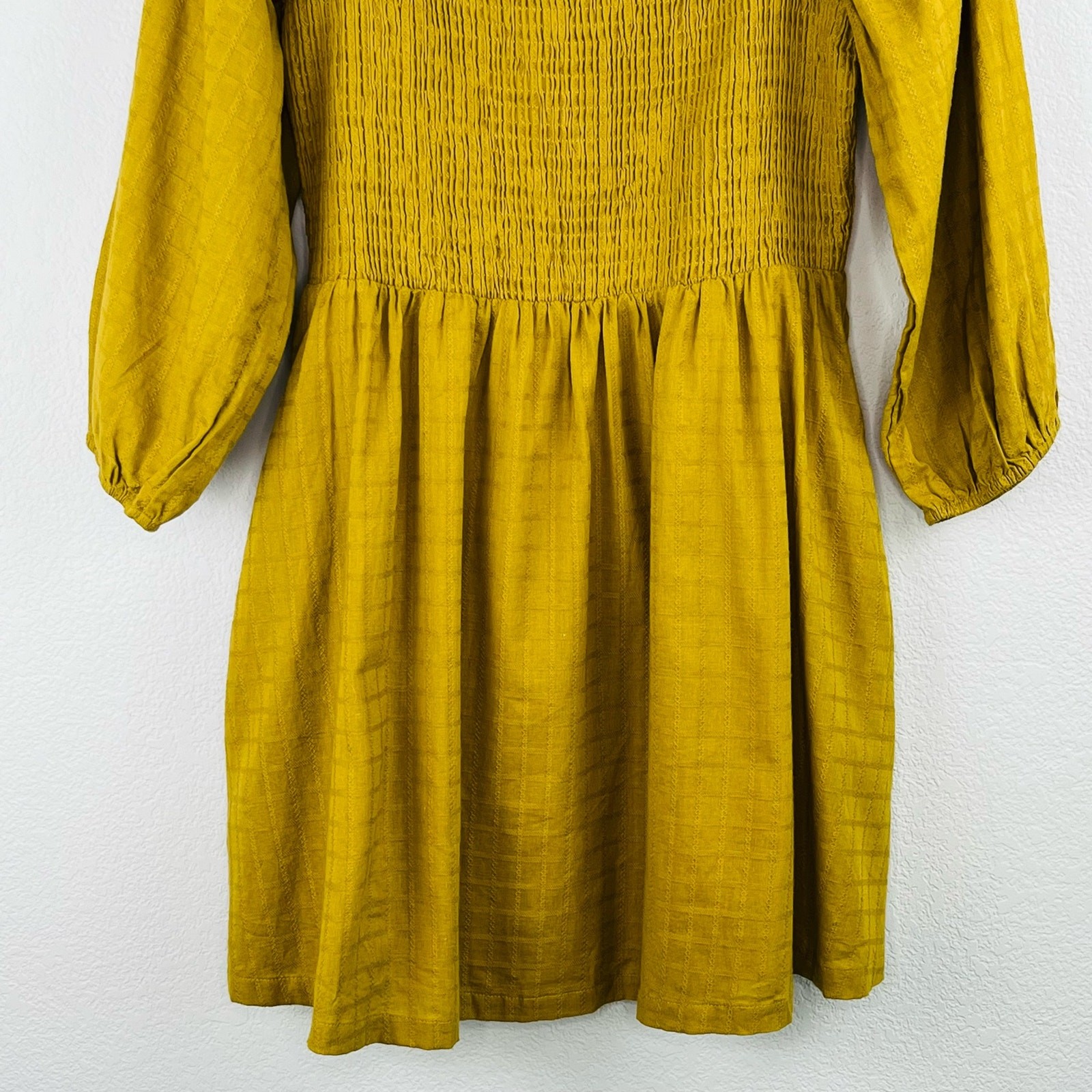 Lost + Wander Forest Jewel Smocked Mini dress in Ecru Olive Medium NWT MSRP $118
