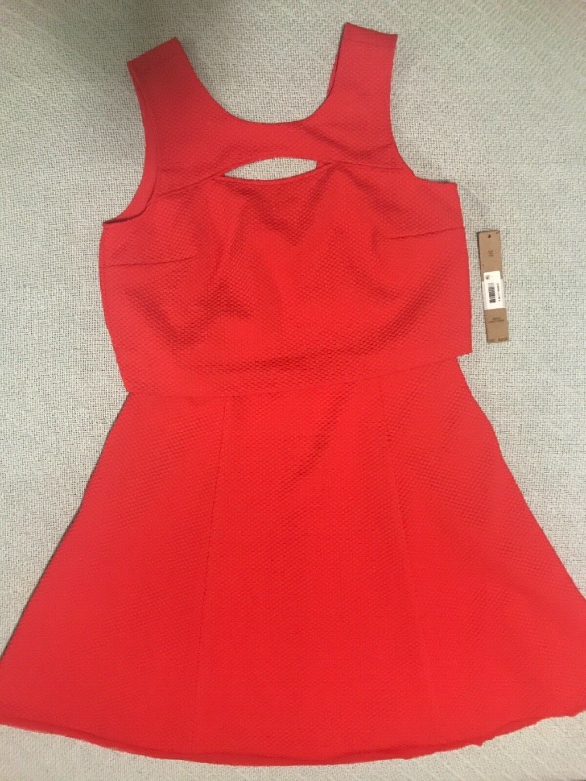 Women Rachel Roy April Campari Cut-out lined flare red dress /inner pockets/ S 6