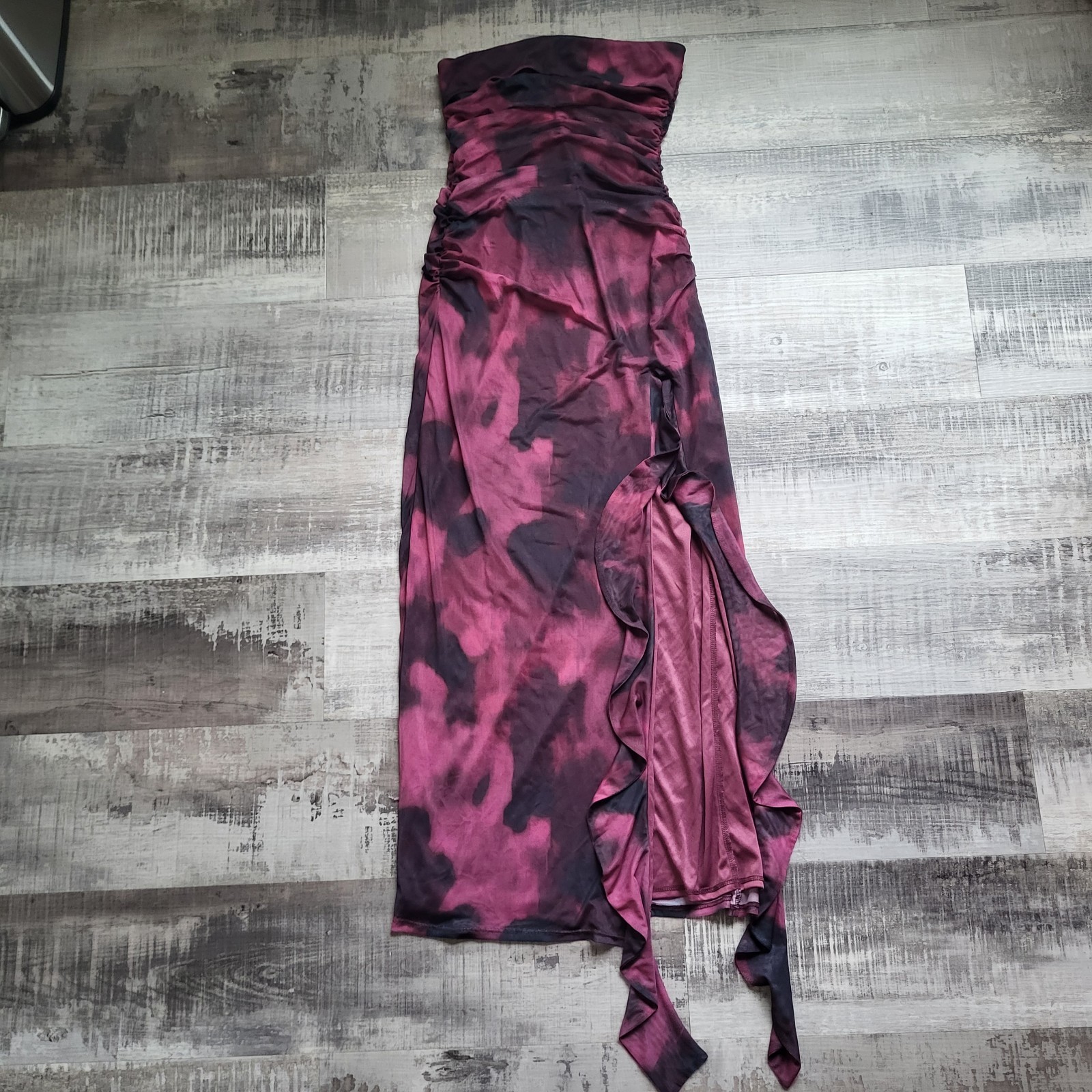 ASOS Fairycore Whimsigoth Y2K Handkerchief Hem Dress Ruched Mesh Size 6 Mcbling