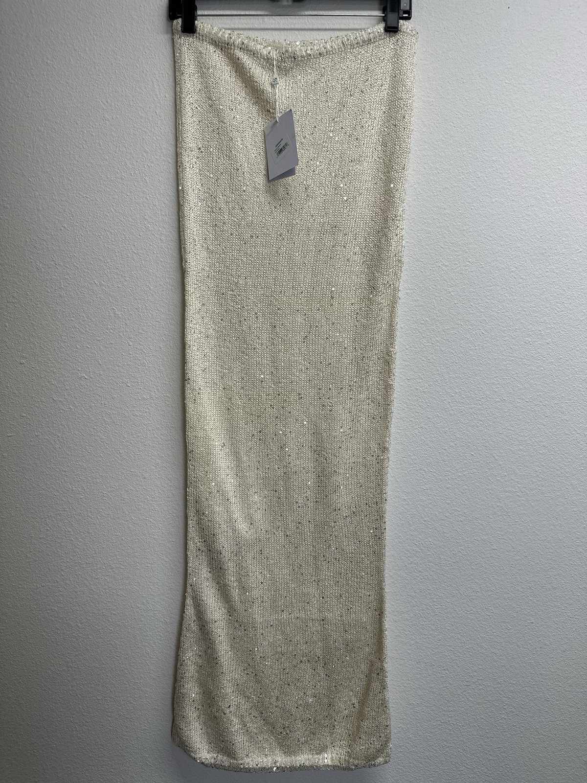 NWT ASTA RESORT Carolina Long Sequin Skirt- Ivory Size XS.