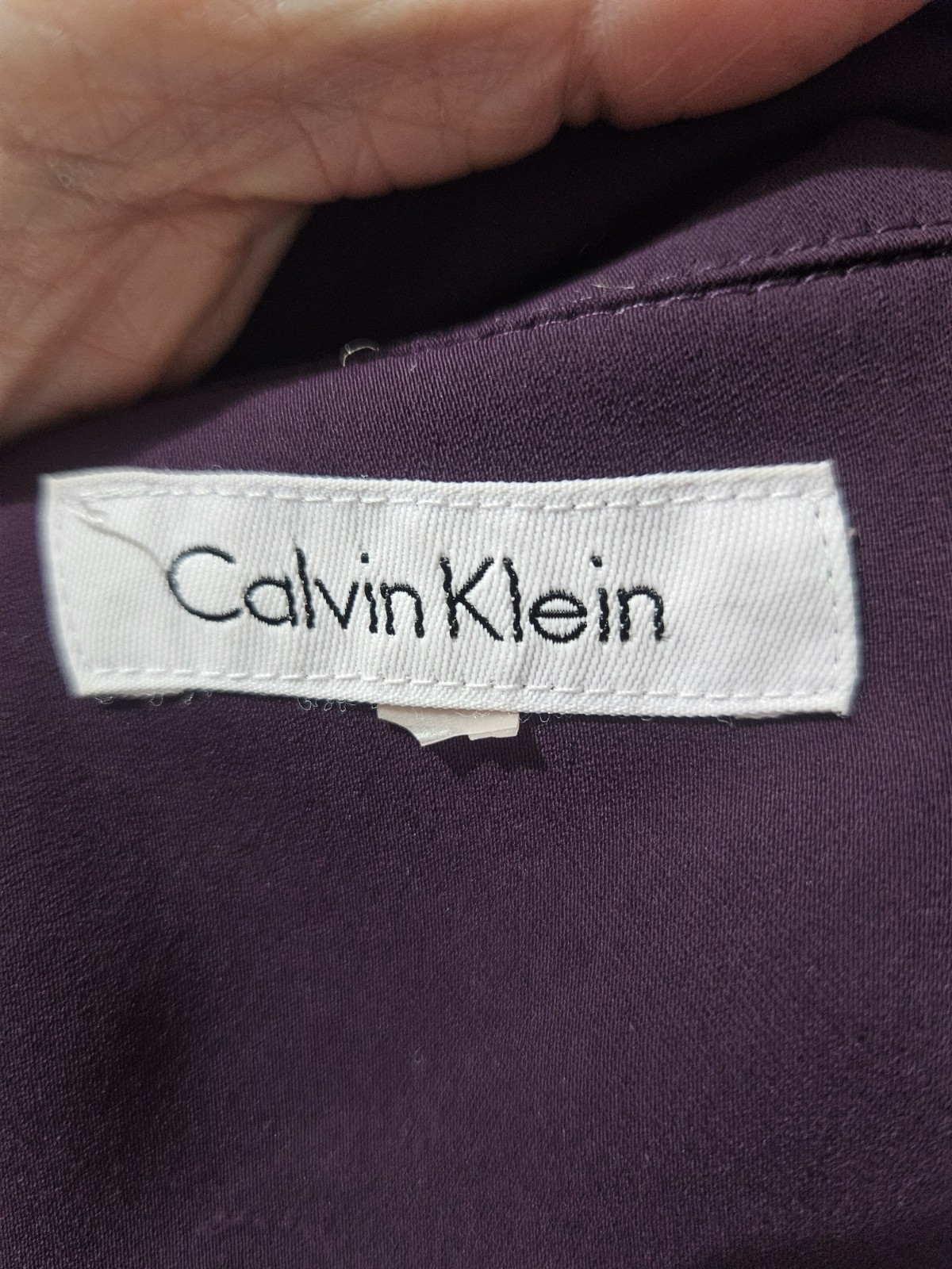CALVIN KLEIN, WOMEN’S PLUM POLY SNAP FRONT KNEE-LENGTH SHIRT DRESS, SIZE M