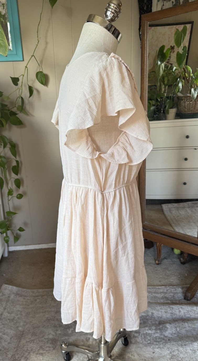 Perch by BLU PEPPER Elegant Cream colored Dress, size 1XL