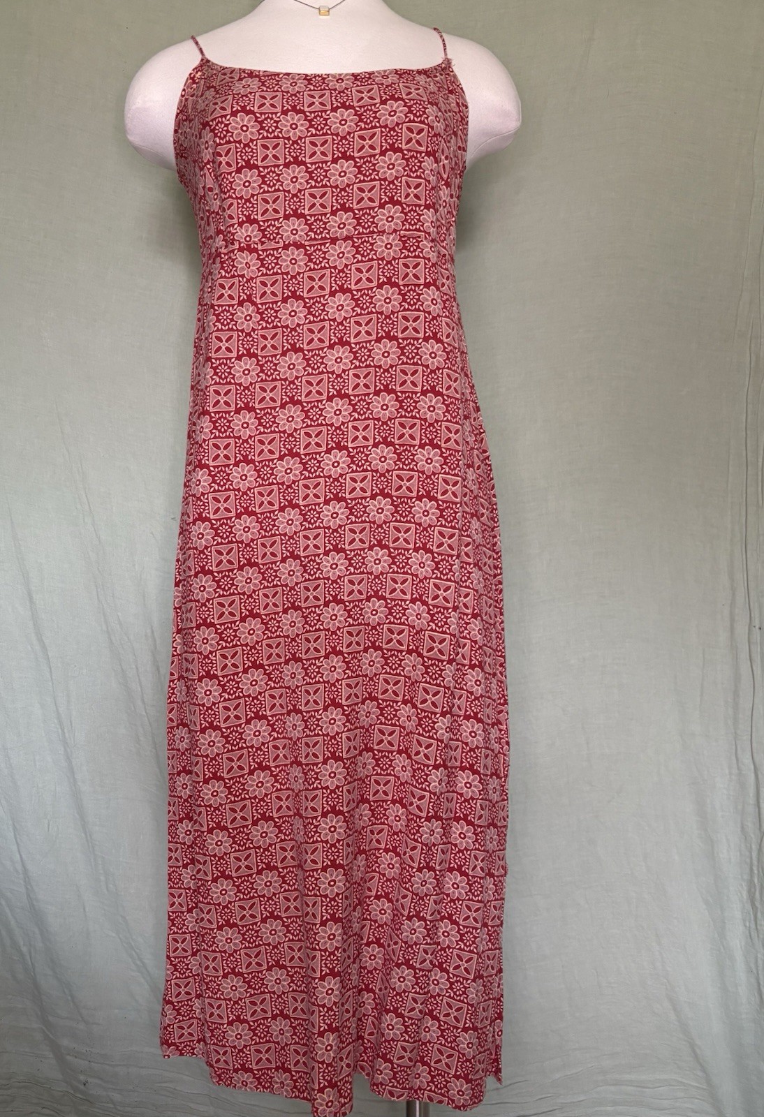 90s Red Patterned Dress #vintage
