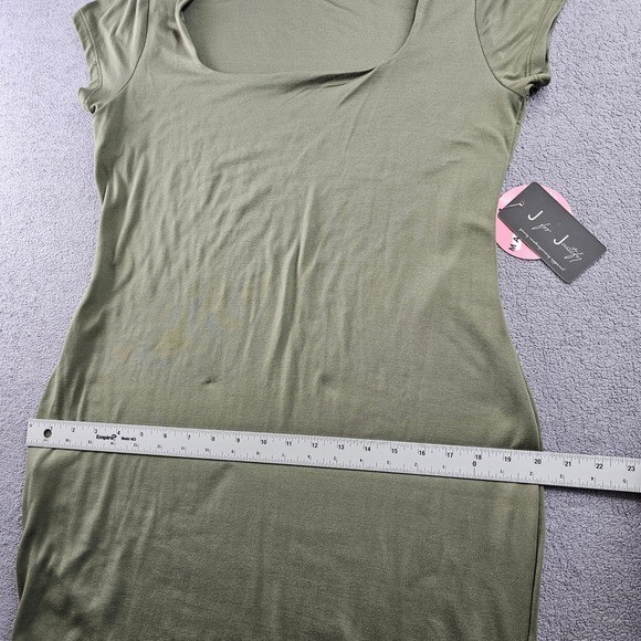 J for Justify Maternity Olive Green Square neck Maxi Dress Side Slit Size XL NWT