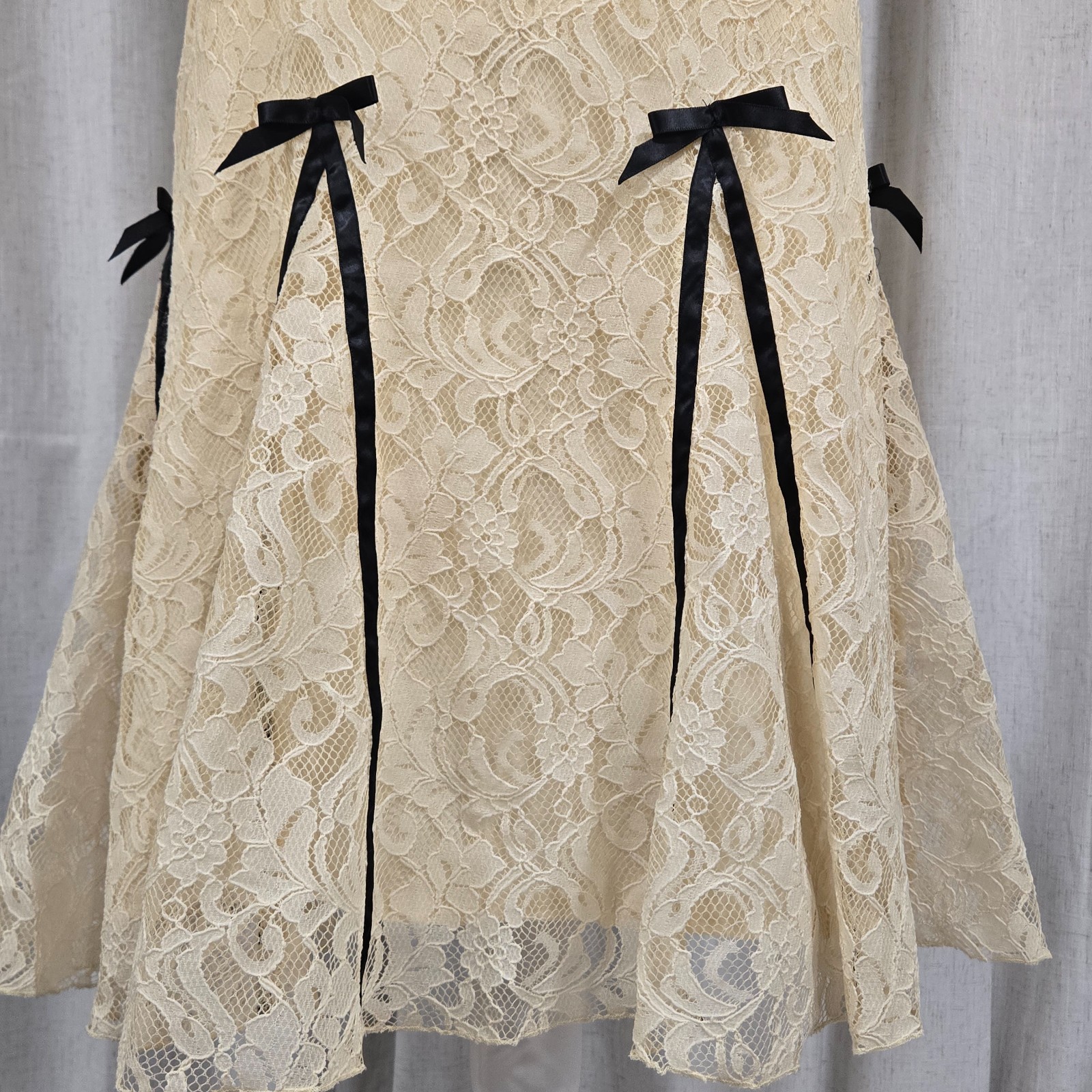 Vtg Y2k Victoria’s Secret Moda Dark Fairy Gothabilly Witchy Bows Formal Dress 8