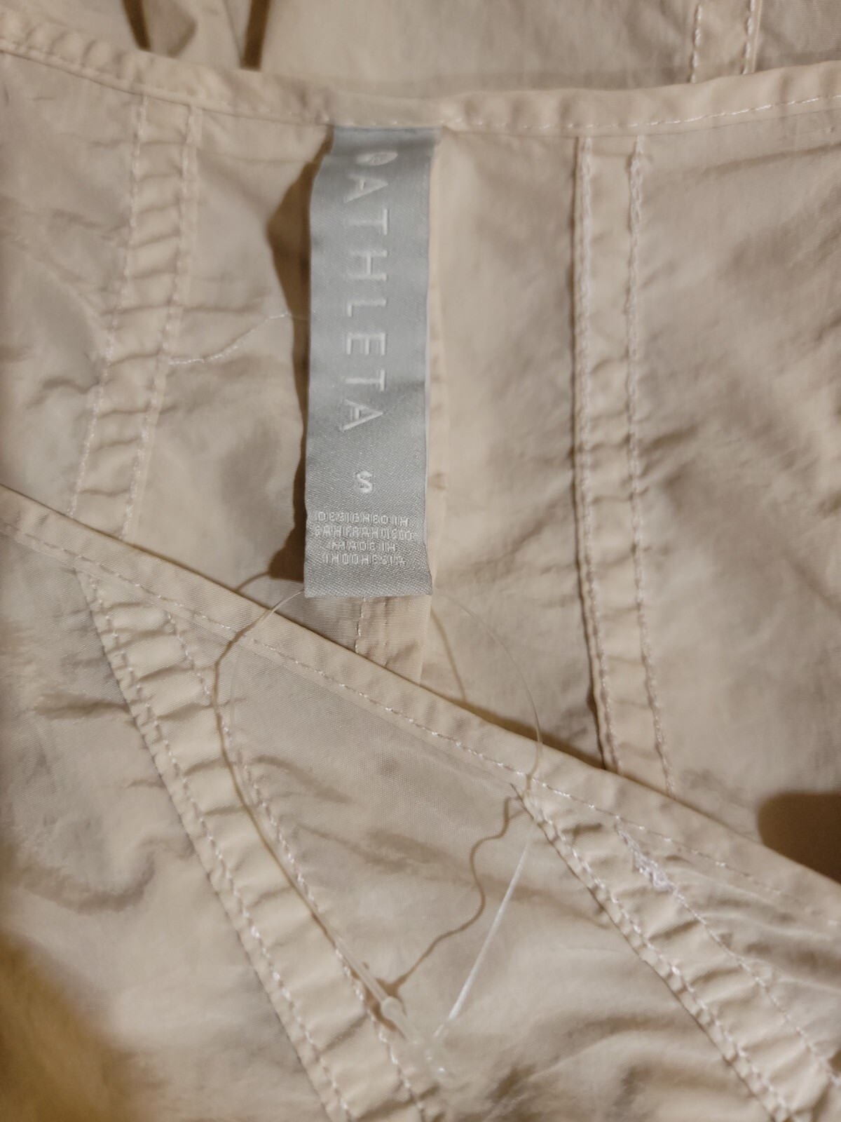 Athleta Canopy Parachute OVERSIZED Nylon Swing Dress Size S Beige Lightweight #X