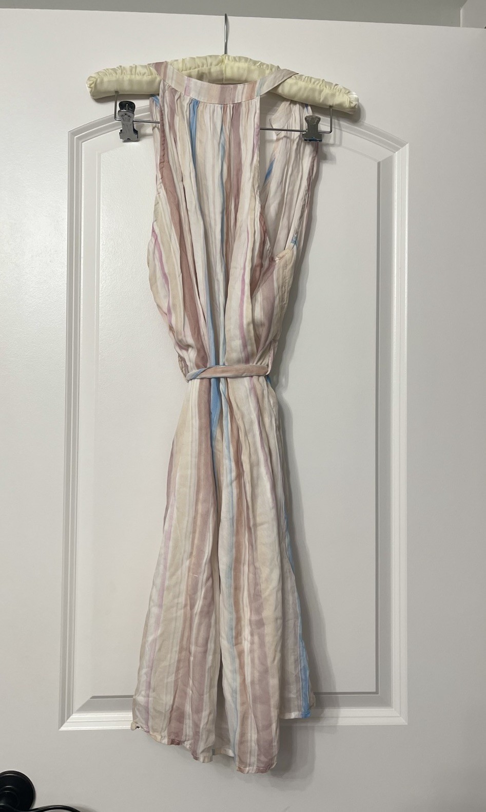 Cloth & Stone Sleeveless Striped Button-Front Dress Tie Waist S Coastal Vacation