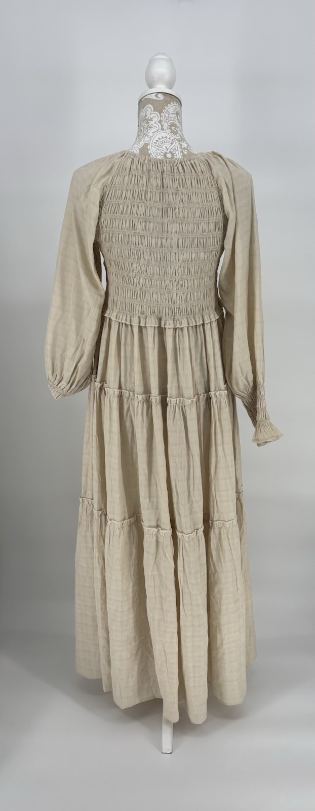 NWT R.Vivimos V Neck Empire Waist Layered Ruffle Maxi Dress Small 4/6 Boho Flowy