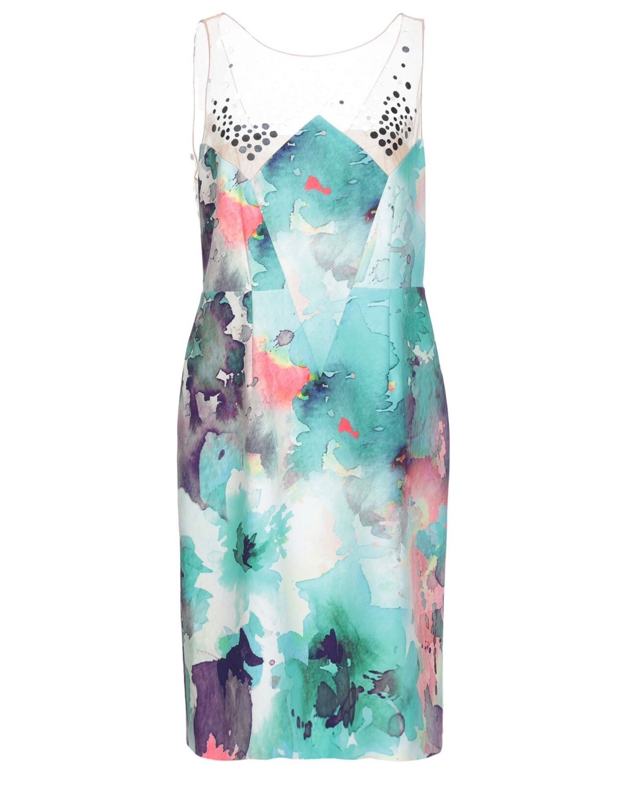 Women’s dress, PianuraStudio, green color, abstract pattern, size 42 IT