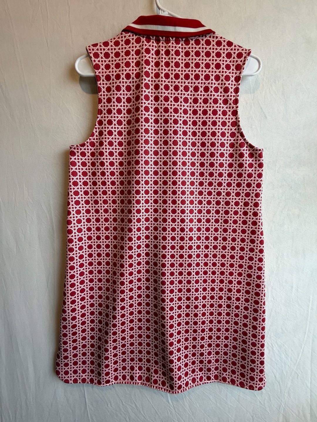 SSYS The Label Red Cane Scuba Collared Sleeveless Active Dress