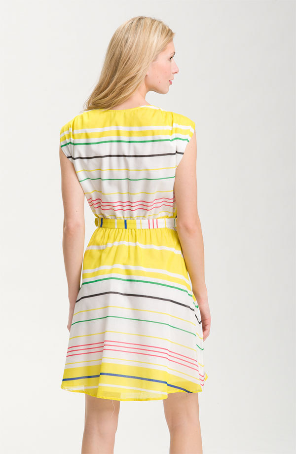 Presley Skye ‘Sloane’ Belted Stripe Dress (Size PL)