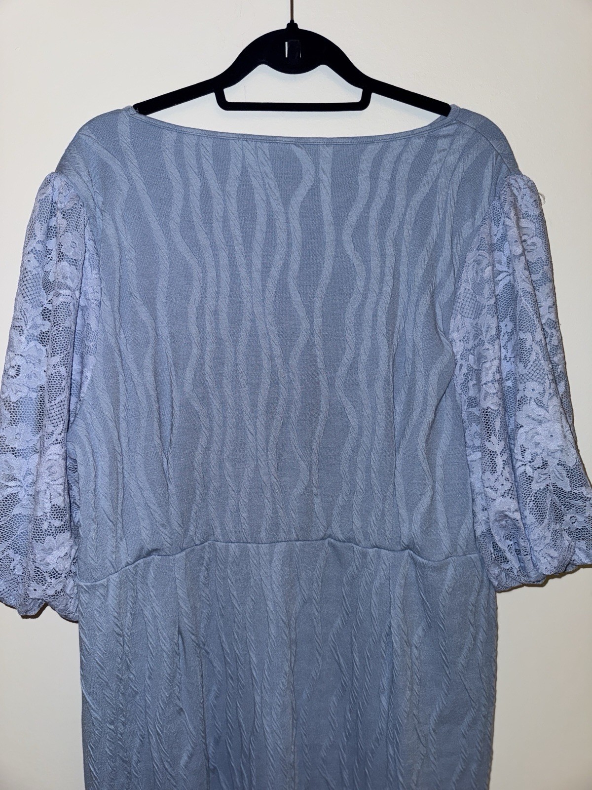 Elegant Solid Color Round Neck Lantern 3/4 Sleeves Autumn & Winter Knitted Dress
