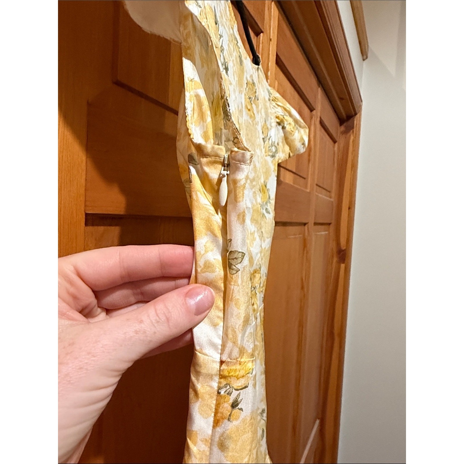 LoveShackFancy Russ Silk Floral Mini Dress Lemon Daydream
