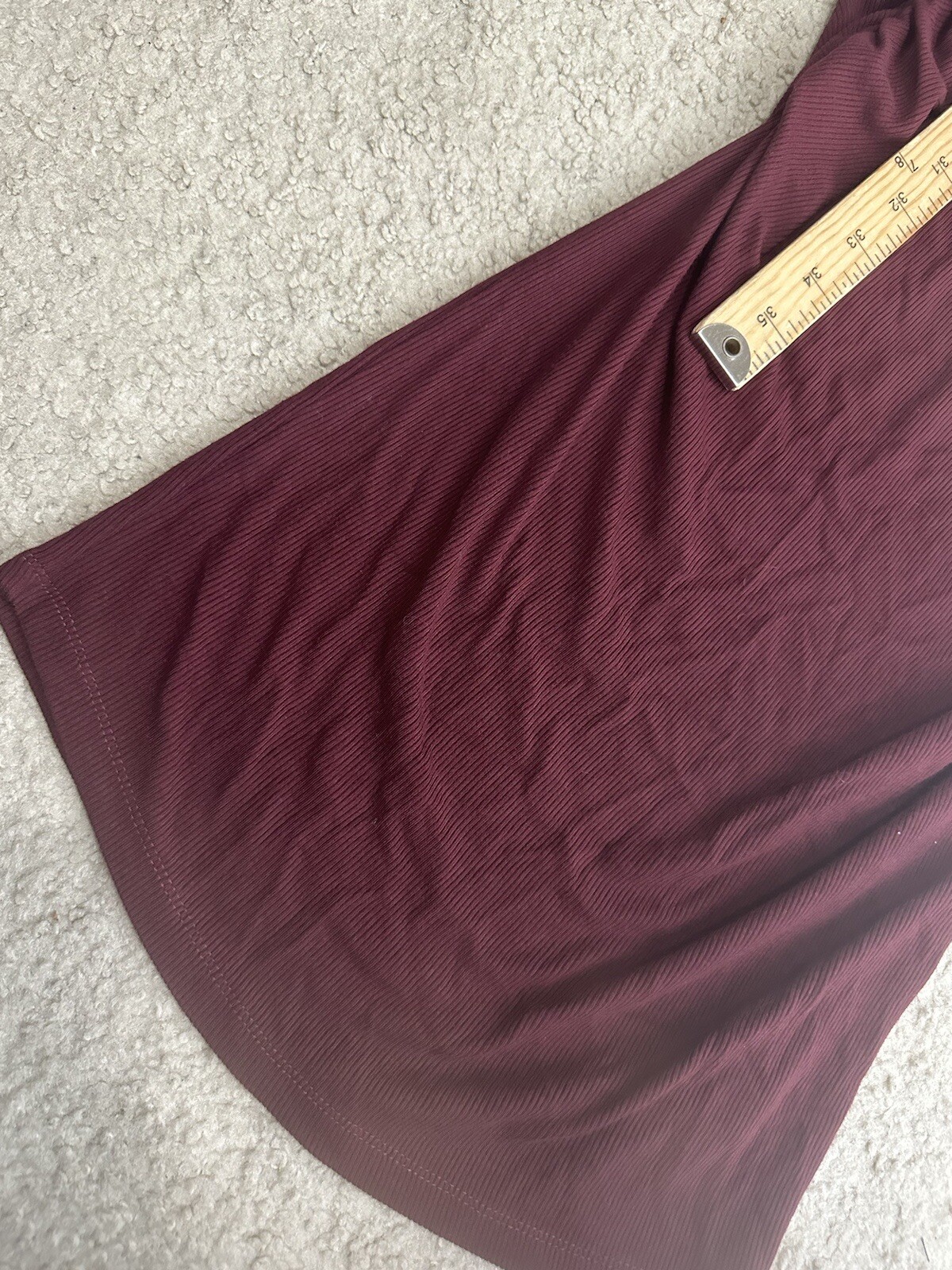 Sanctuary Wine Burgundy Bodycon Ruched Turtleneck Ribbed Midi Dress 35-23