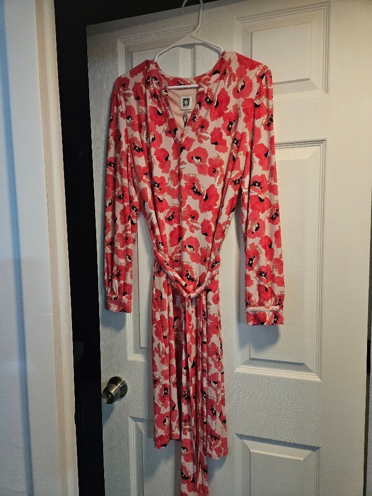 Anne Klein White and Pink Flowers Dress NWT