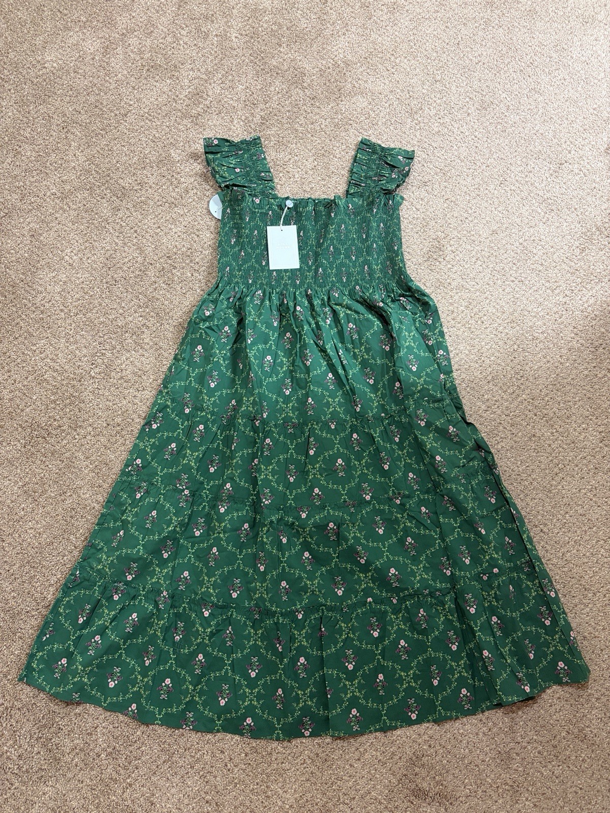 Hill House Home XXL Emerald Trellis Ellie Nap Dress Sleeveless Pockets NWT