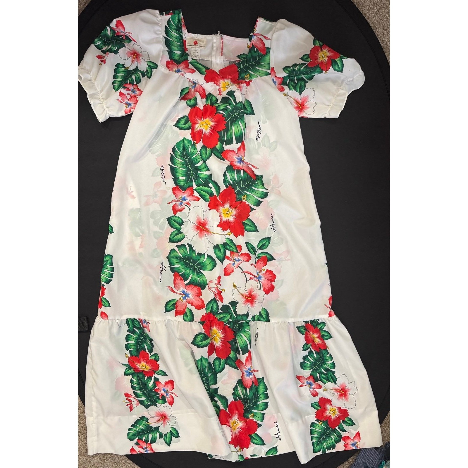 authentic Aloha Hawaiian Fashions Womens Floral Paradise Muumuu Dress Small