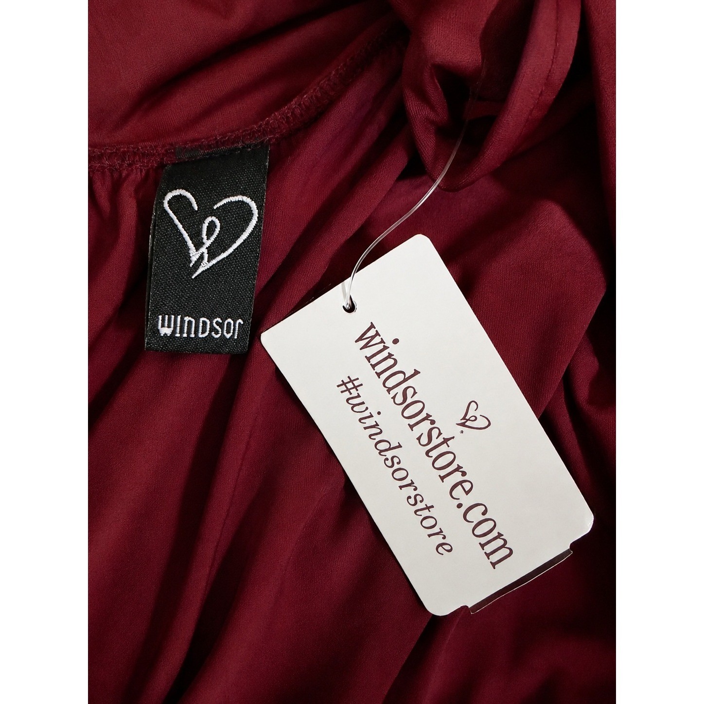 Windsor Burgundy Red Halter Maxi Dress Deep V-Neck High Slit Formal Gown NWT Med