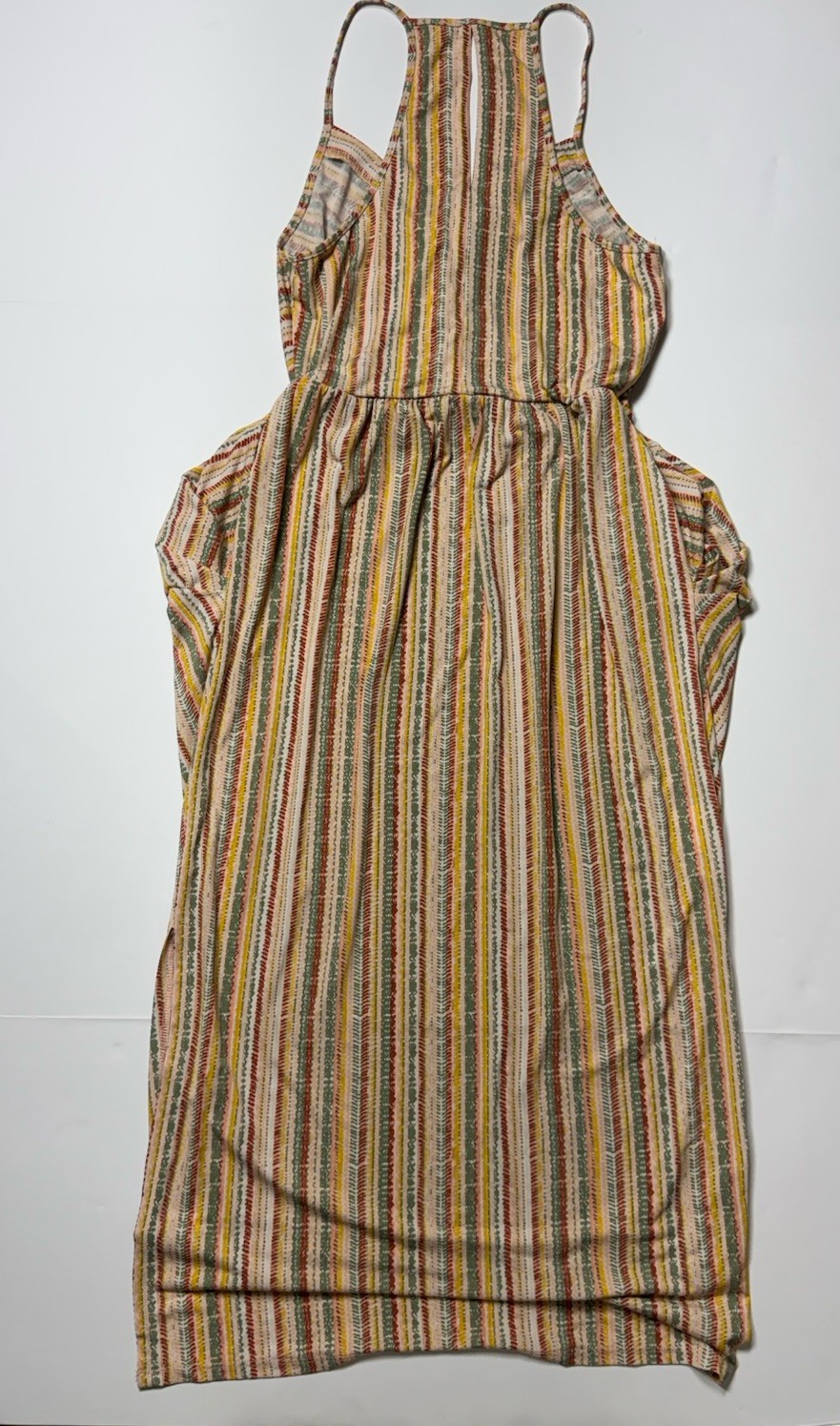 BCBGeneration Multicolor Striped V-Neck Strappy Slip Midi Dress Size 8
