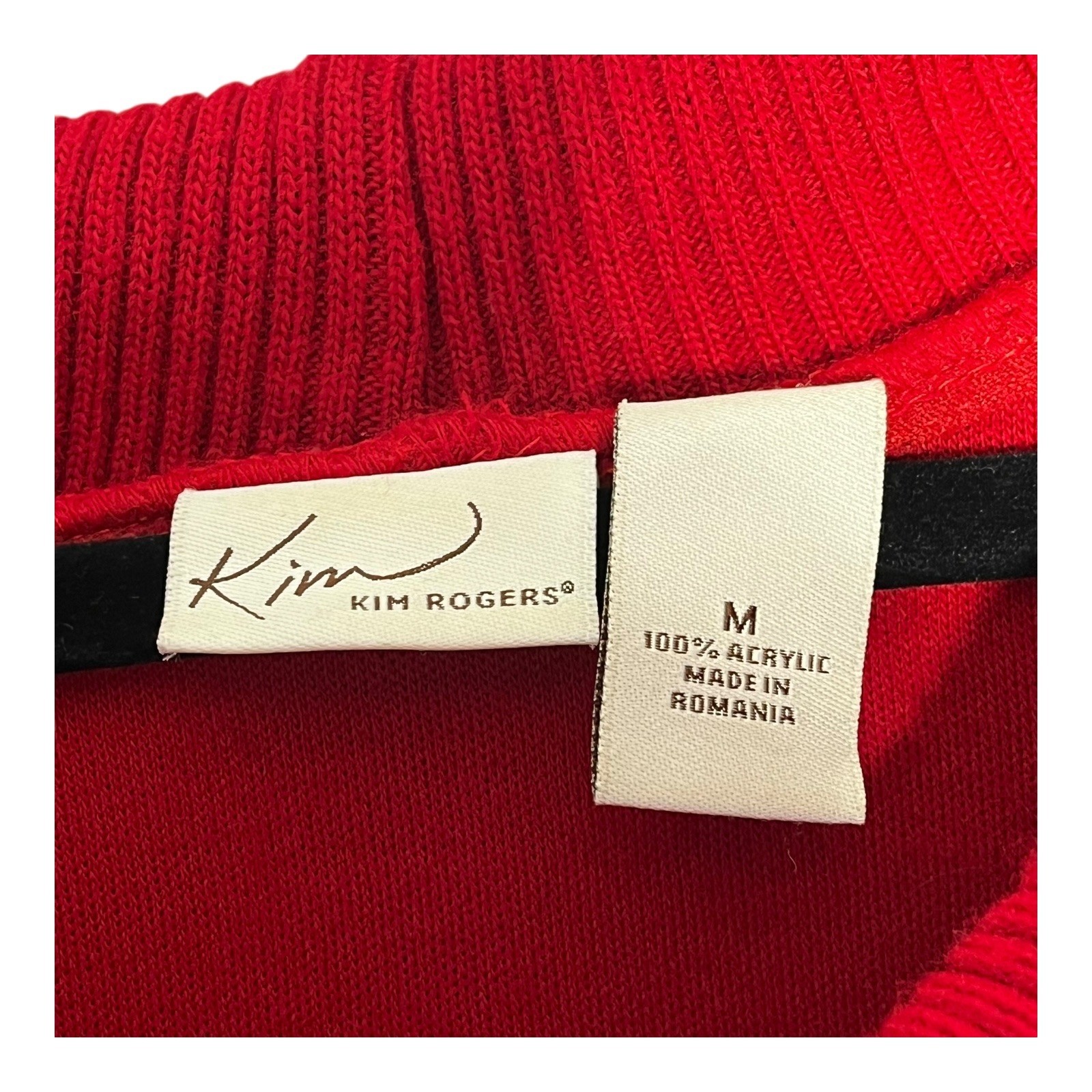 Kim Rogers Red Cowl Neck Long Sleeve Sweater Dress Size M