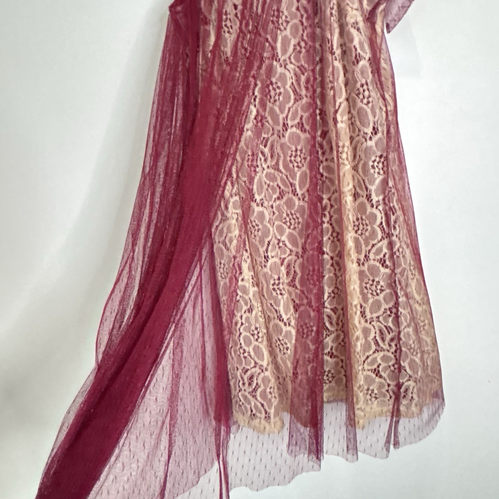 Ryu Mesh Halter Lace Party Wedding Whimsical Romantic Fairy Dress Size Small h20