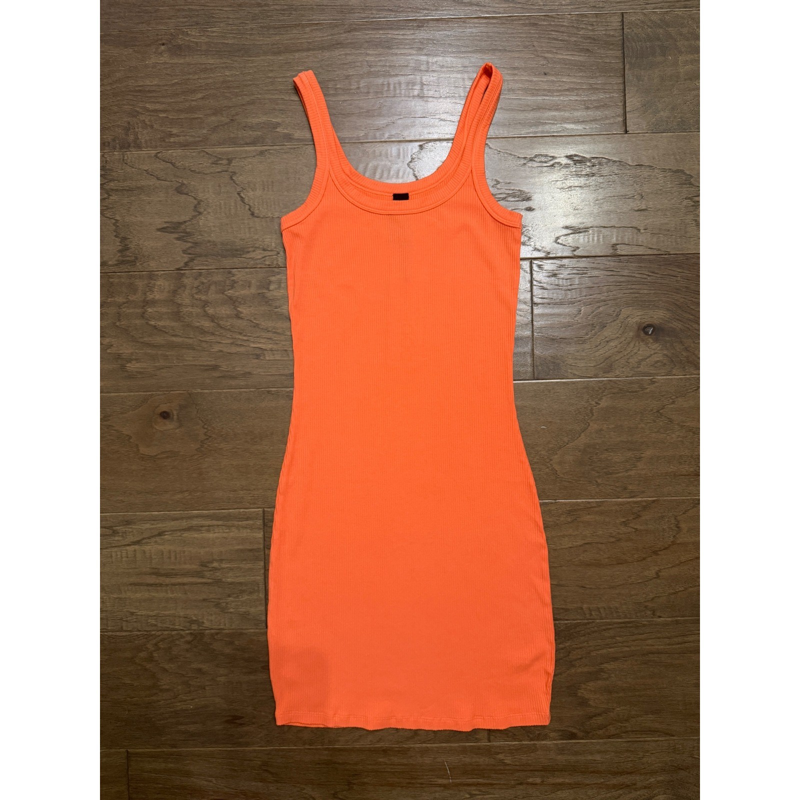 NWT Bobi Los Angeles Hot Coral Ribbed Mini Tank Dress 57C-43640 Womens Small NEW