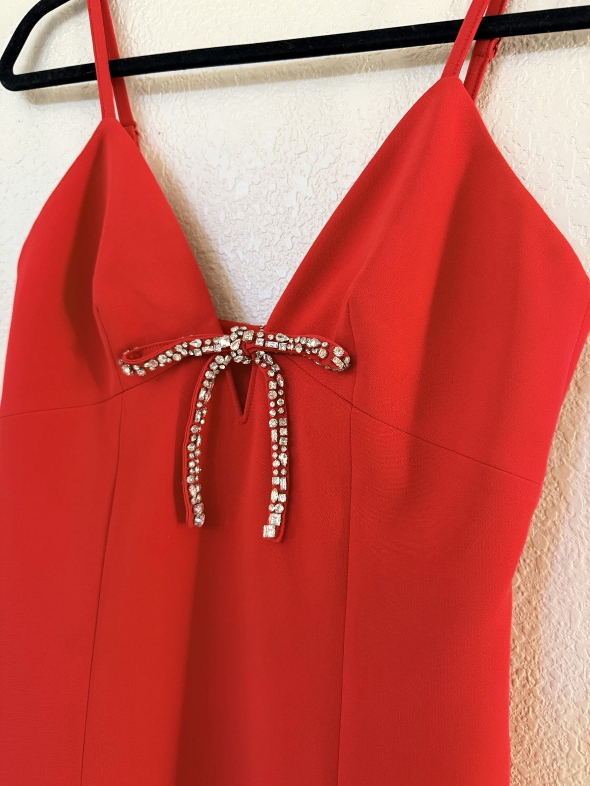 New Cinq à Sept Adele Embellished Bow Minidress In Candy Apple Size 8 $495
