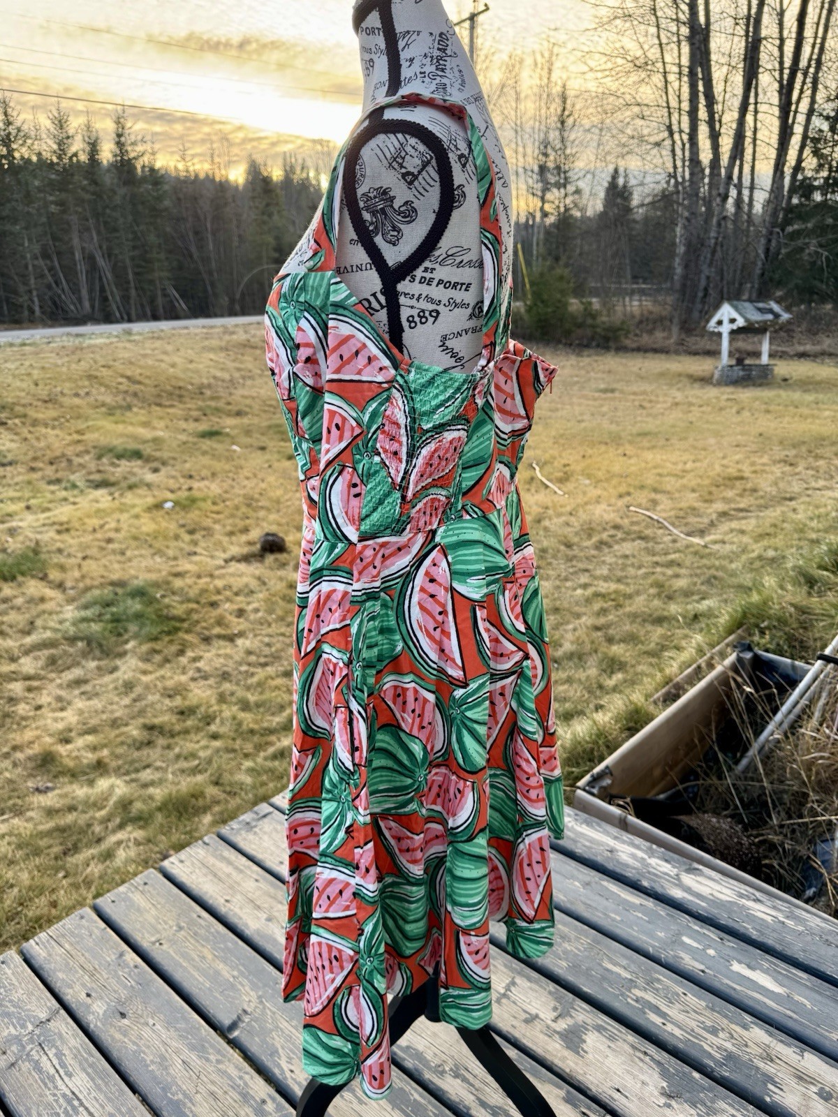 Hell Bunny Pin Up Dress Mini Watermelon Patterned Pockets 50’s Retro