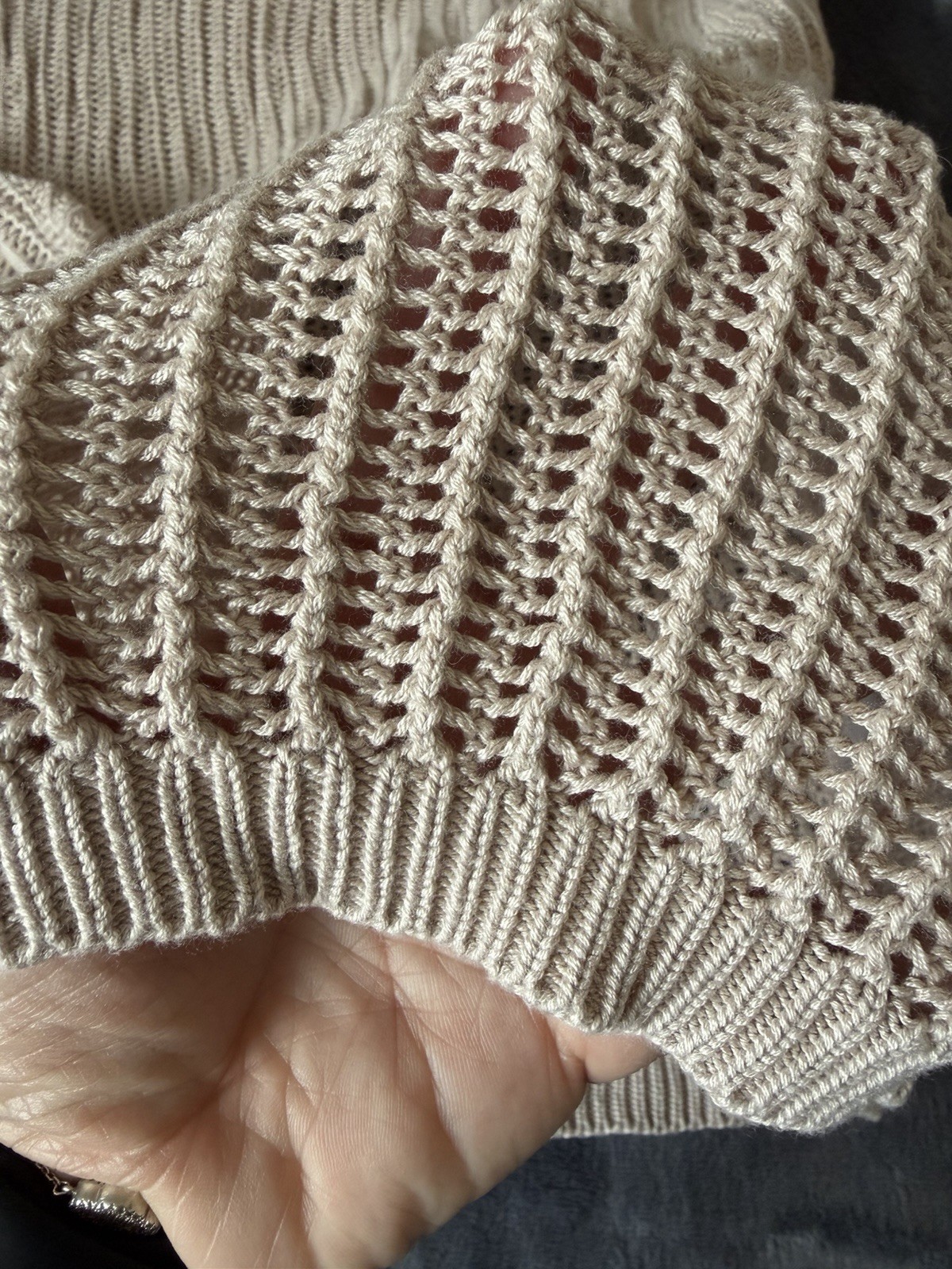 Tahari Beige Open-Knit Crochet Halter Cover-Up Women’s Dress – Size Small.